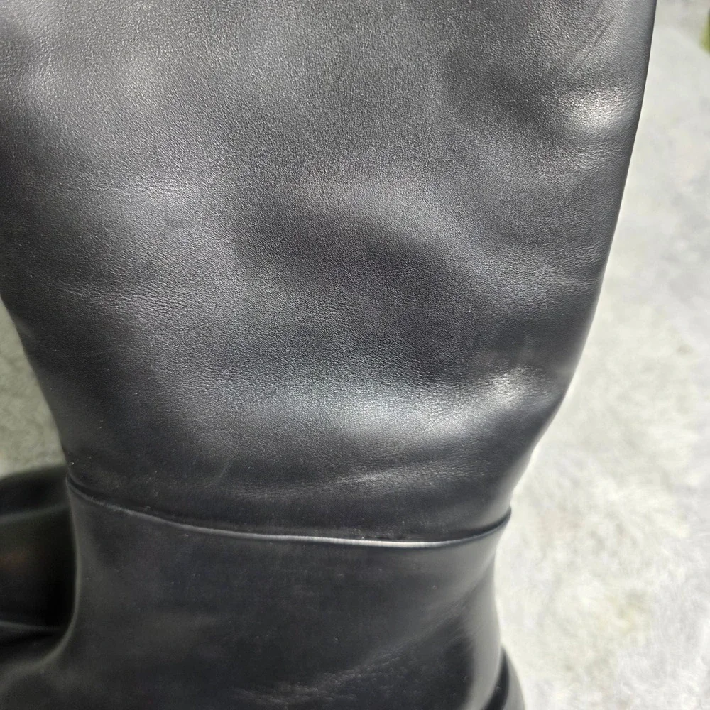 $2320 Marsell Fondello Black Calf Leather Knee High Riding Boots EU‎ 36.5 US 6.5